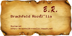 Brachfeld Rozália névjegykártya